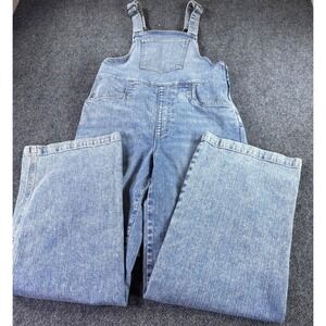 Le Jean Overalls Women XS Blue Wide Leg Light Wash Stretch Denim Made in USA